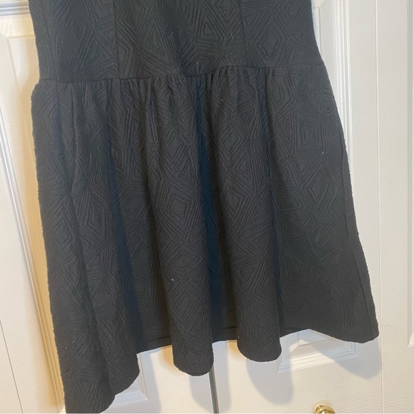 Black Stretchy Modern Drop-Waist Skater Dress with pockets Size Medium - Picture 6 of 13